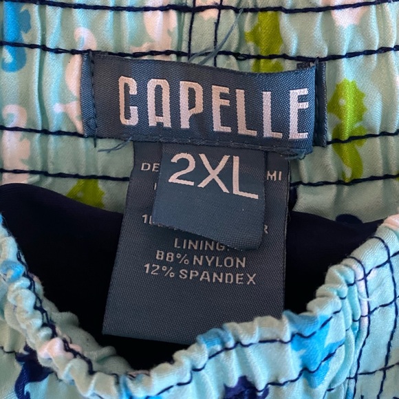 Capelle Blue Seahorse Short Lined Swim Trunks Board Shorts Surf Mens size 2XL - Picture 5 of 7